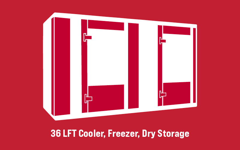 36 LFT Cooler, Freezer, Dry Storage